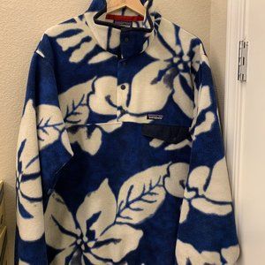 Floral Patagonia Fleece Pullover, Size M